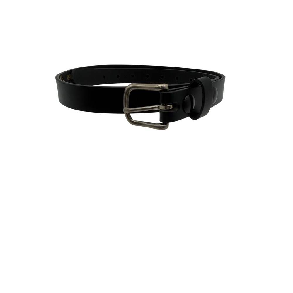 Boston Crew Outfitters Classic Black Silver Buckle Leather Belt Size 34
